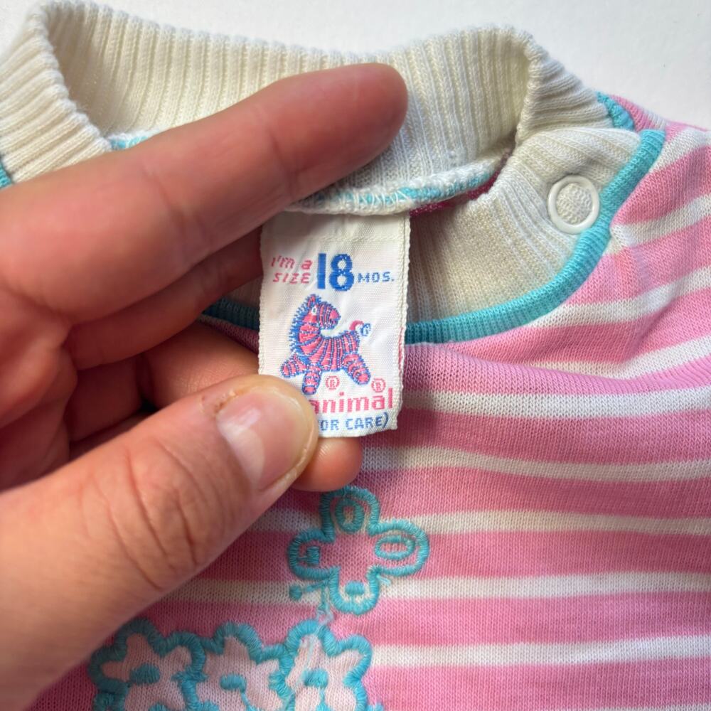 Vintage Flower Striped Tee 12-18 months - Picture 5 of 6